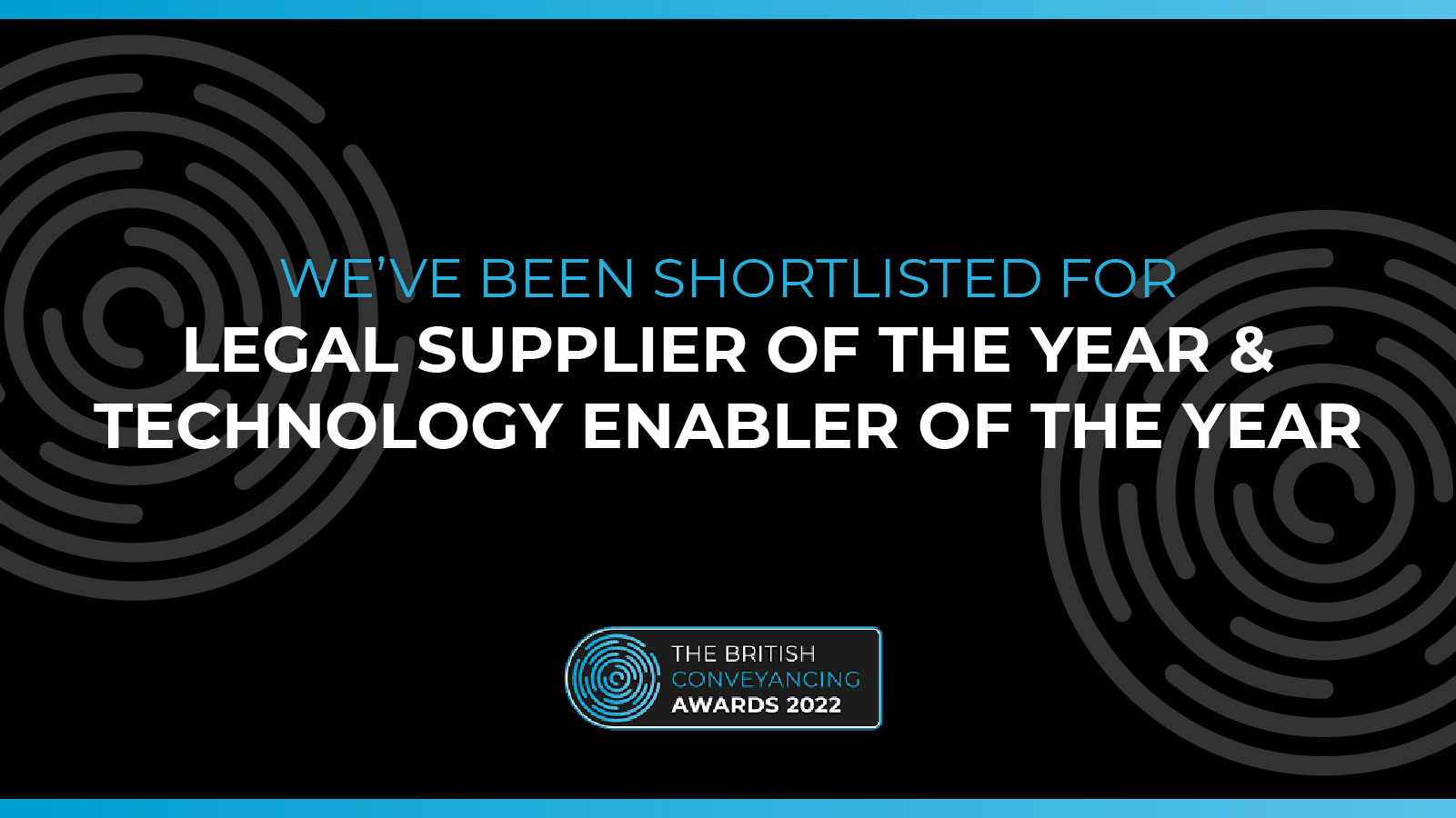 We've been shortlisted for Legal Supplier of the Year and Technology Enabler of the Year